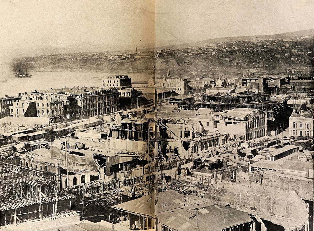 Vistas de Valparaíso después del terremoto de 1906