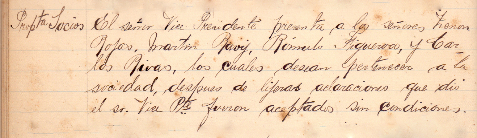 Primeros socios SMSM, 7/01/1894
