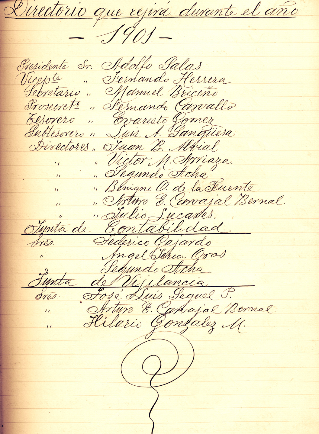 Directorio SMSMV – 1901