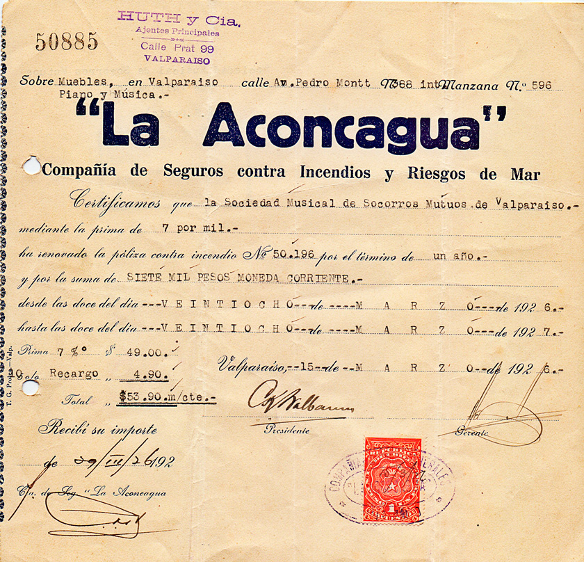Aseguradora – 29 de marzo de 1926